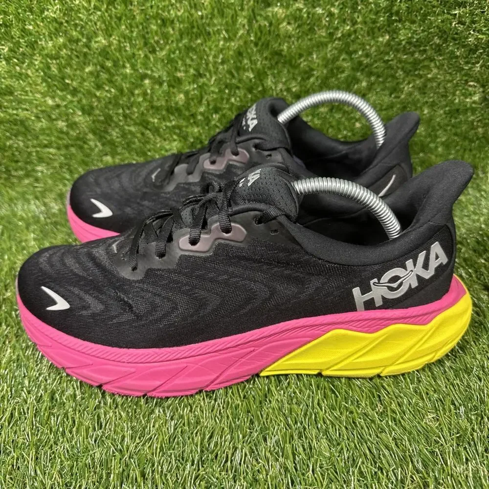 Hoka One One Arahi 6 Womens 11 B Shoes Black Pink Running Gym Athletic - Picture 3 of 9
